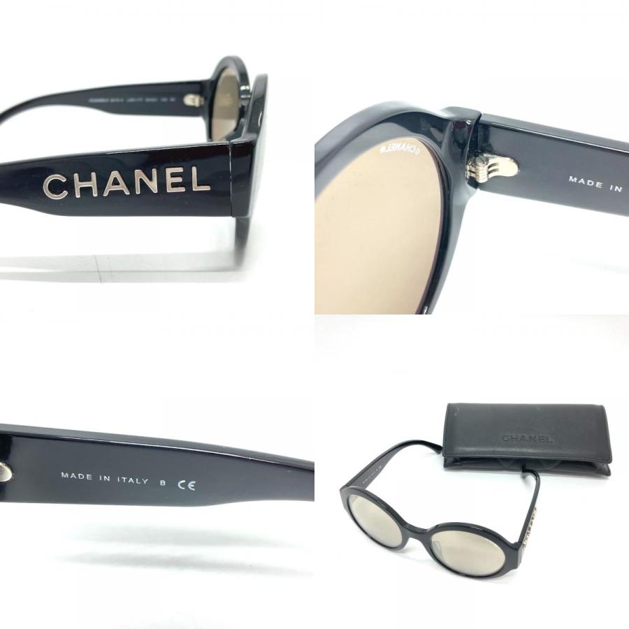 美品 CHANEL シャネル 5410-A テンプルロゴ ミラー サングラス プラスチック レディース ブラック | CHANEL | 09