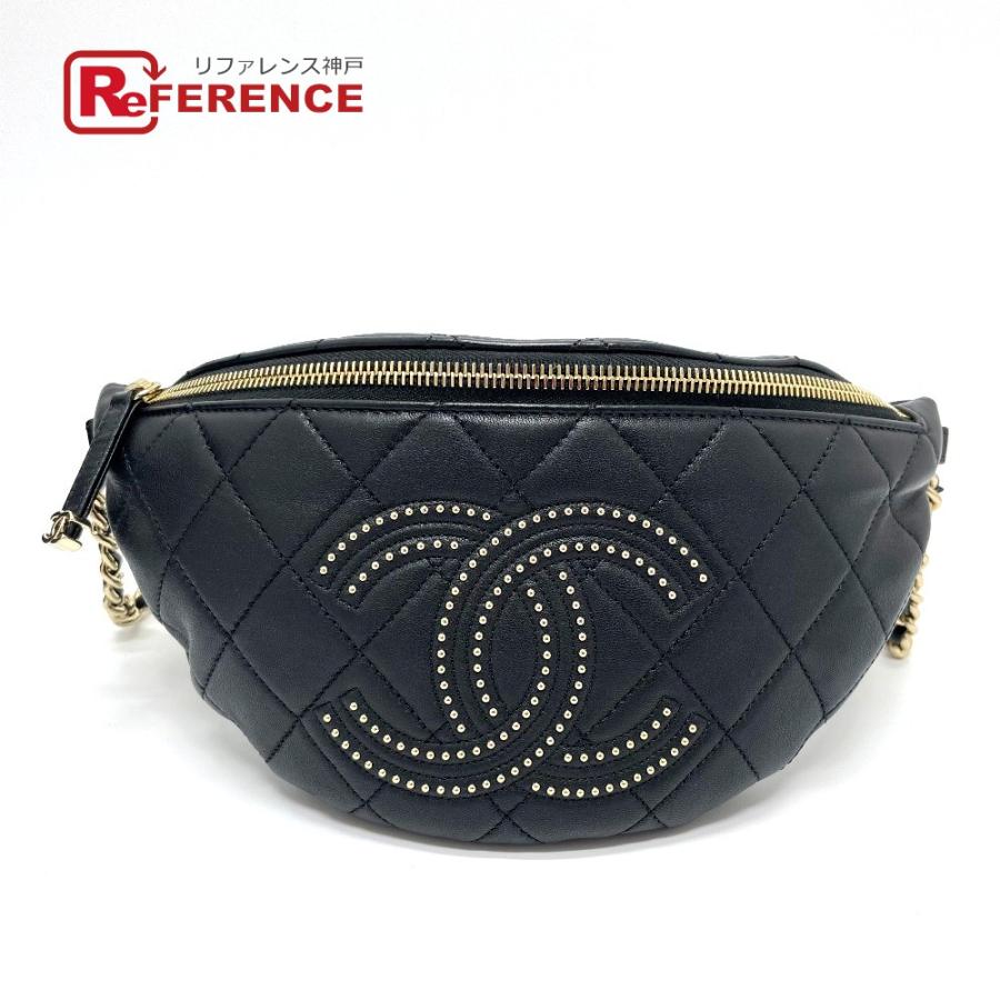 新品同様 Chanel シャネル As1581 Cc スタッズ ココマーク チェーンベルト ボディバッグ G 75 リファレンス コレクション 通販 Yahoo ショッピング
