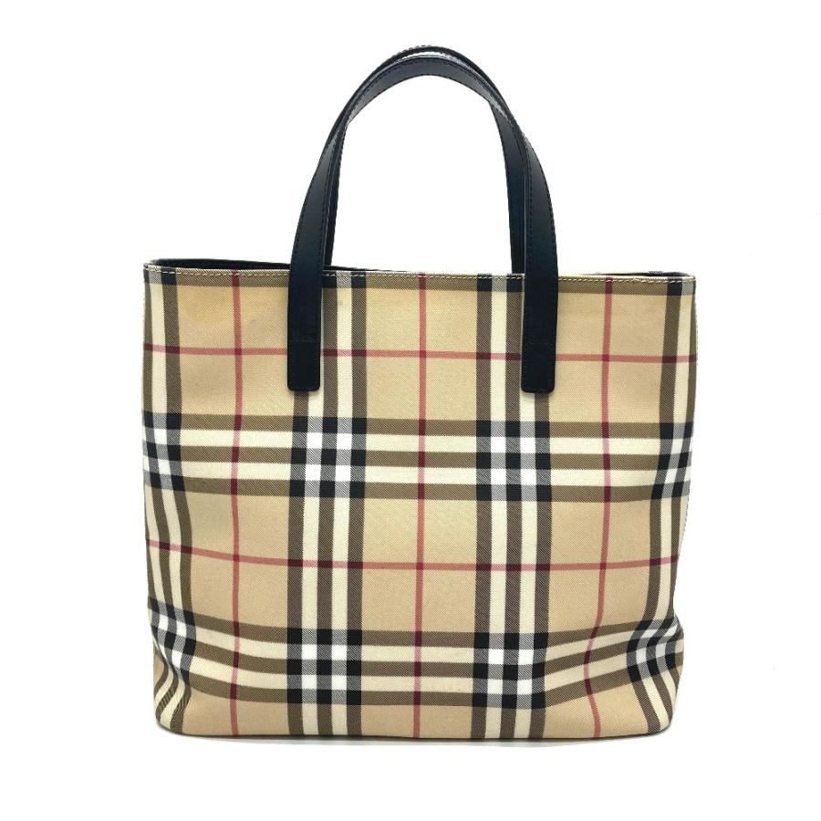 BURBERRY バーバリー チェック柄 ハンドバッグ トートバッグ PVC