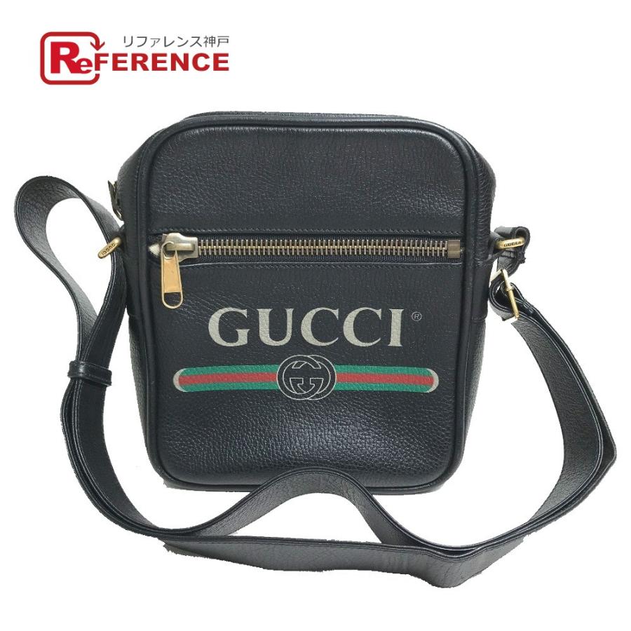 GUCCI グッチ 523591 ロゴ プリント ショルダーバッグ ブラック メンズ【中古】 :G-211225-25:リファレンス コレクション -  通販 - Yahoo!ショッピング