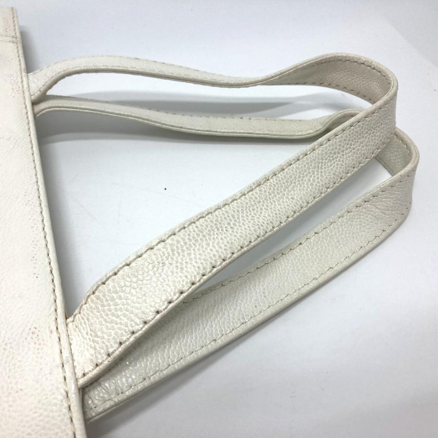 CHANEL シャネル 手提げ カバン ハンドバッグ 肩掛け トートバッグ CC ココマーク ショルダーバッグ ホワイト レディース【中古】 | CHANEL | 06