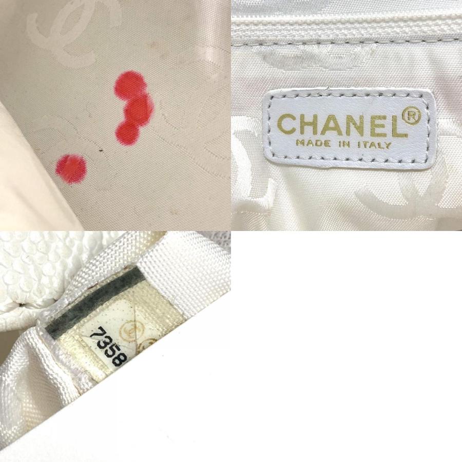 CHANEL シャネル 手提げ カバン ハンドバッグ 肩掛け トートバッグ CC ココマーク ショルダーバッグ ホワイト レディース【中古】 | CHANEL | 09