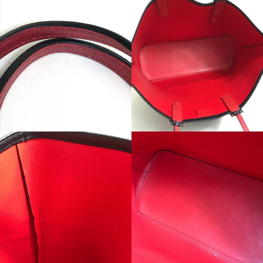 Christian Louboutin クリスチャンルブタン 1175113 ラージ カバタ ショルダーバッグ トートバッグ レザー ブラック×レッド 【中古】 | Christian Louboutin | 09