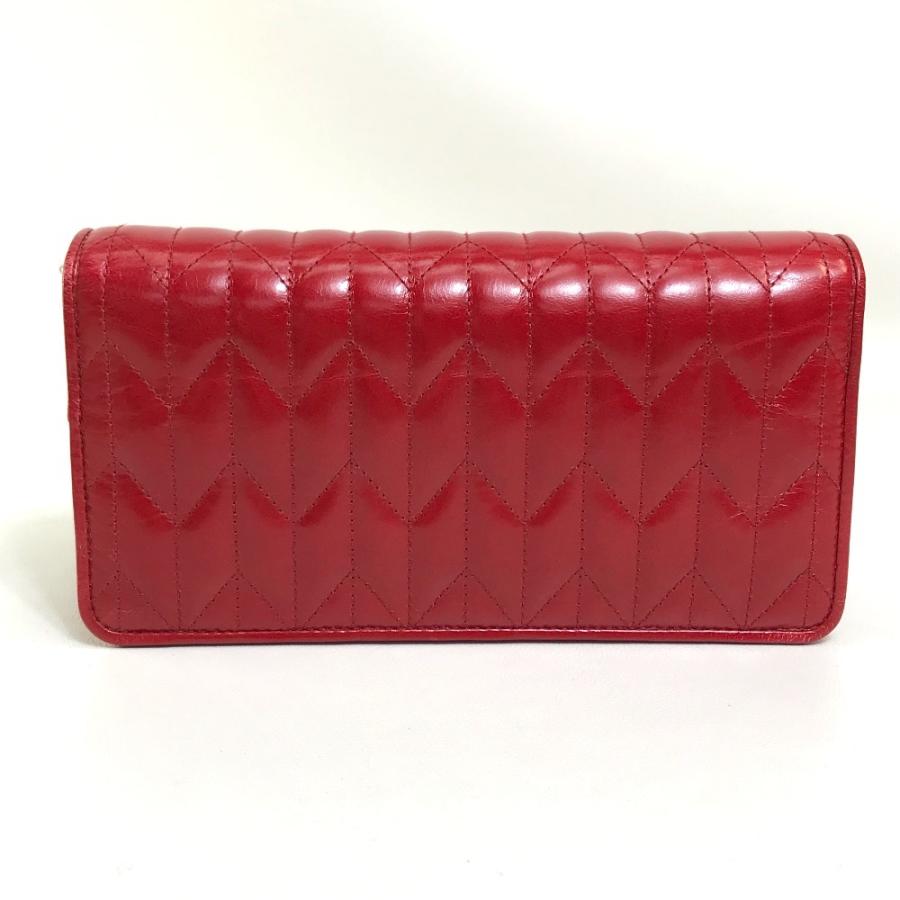MIUMIU ミュウミュウ 5DH029 VIT.SHINE TRAPU クラッチ 斜め掛け 2WAY ショルダーバッグ ROSSO レッド レディース【中古】 | miu miu | 02