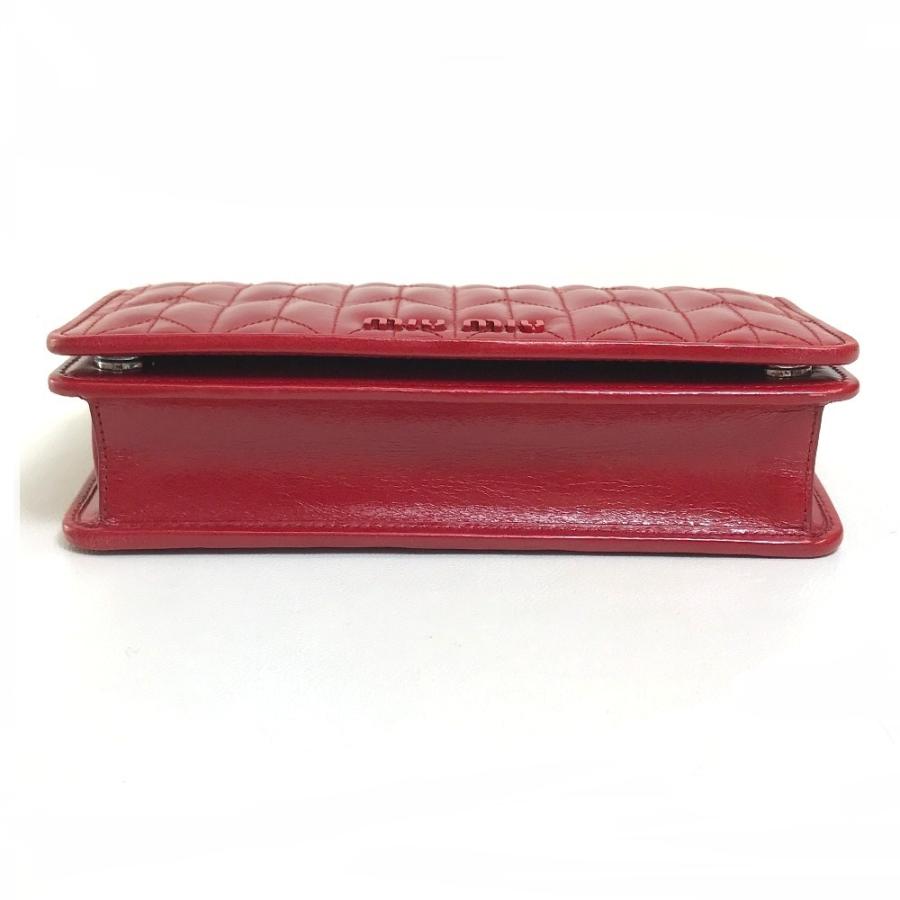 MIUMIU ミュウミュウ 5DH029 VIT.SHINE TRAPU クラッチ 斜め掛け 2WAY ショルダーバッグ ROSSO レッド レディース【中古】｜reference｜05