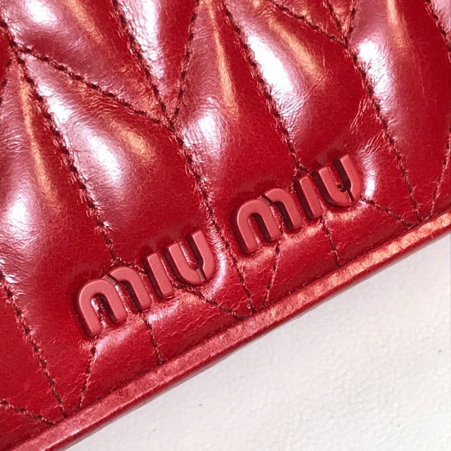 MIUMIU ミュウミュウ 5DH029 VIT.SHINE TRAPU クラッチ 斜め掛け 2WAY ショルダーバッグ ROSSO レッド レディース【中古】 | miu miu | 08