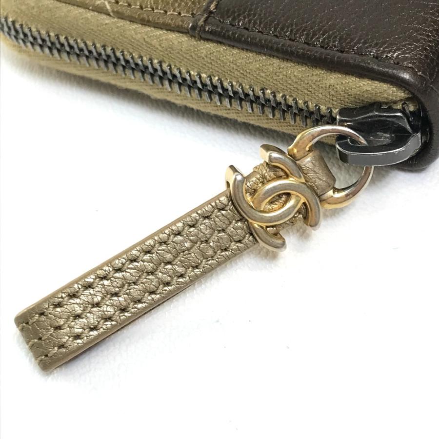 CHANEL シャネル マトラッセ 財布 ロングウォレット ラウンドファスナー グラデーション 長財布 ゴールド×ブラウン レディース【中古】 | CHANEL | 04