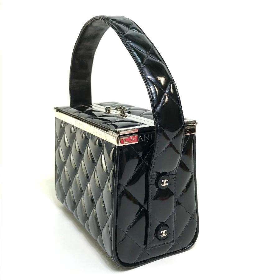 CHANEL シャネル ヴィンテージ ハンドバッグ マトラッセ エナメル バニティバッグ ブラック レディース【中古】 | CHANEL | 02