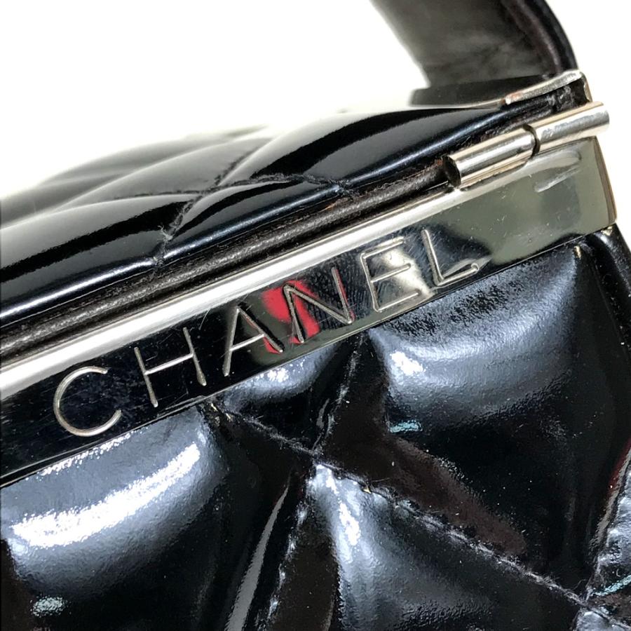 CHANEL シャネル ヴィンテージ ハンドバッグ マトラッセ エナメル バニティバッグ ブラック レディース【中古】 | CHANEL | 07