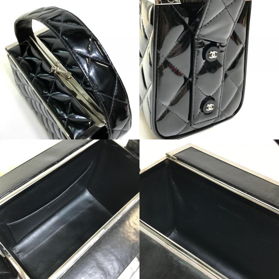 CHANEL シャネル ヴィンテージ ハンドバッグ マトラッセ エナメル バニティバッグ ブラック レディース【中古】 | CHANEL | 08