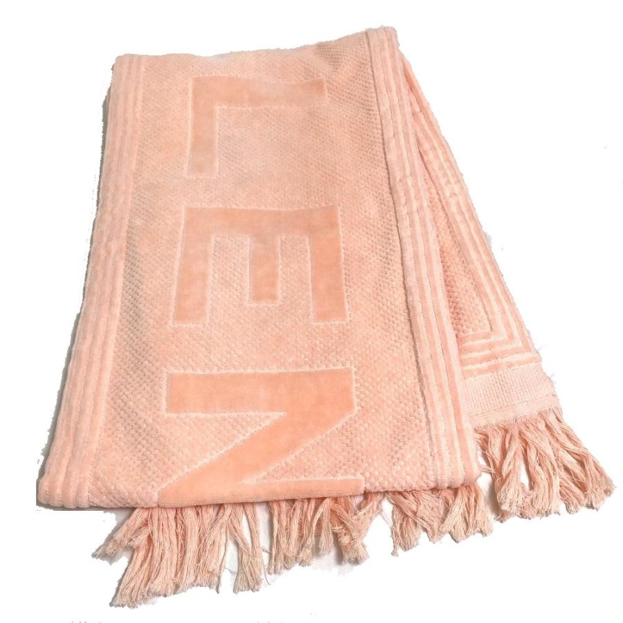 美品 BALENCIAGA バレンシアガ 535525 ビッグロゴ 単品 雑貨 日用雑貨 インテリア タオル オレンジピンク系 ユニセックス【中古】 | BALENCIAGA | 01