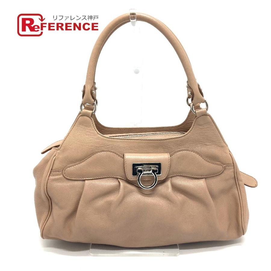 Salvatore Ferragamo サルヴァトーレフェラガモ ガンチーニ セミショルダー ファッション小物 ハンドバッグ レザー ベージュ系  レディース :G-220310-39:リファレンス コレクション - 通販 - Yahoo!ショッピング