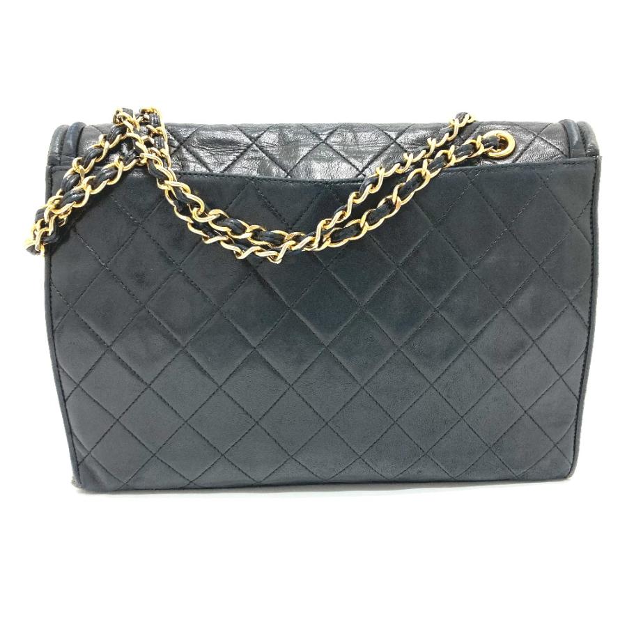 CHANEL シャネル CC ココマーク マトラッセ Wチェーンバッグ ショルダーバッグ ラムスキン ブラック レディース【中古】｜reference｜02