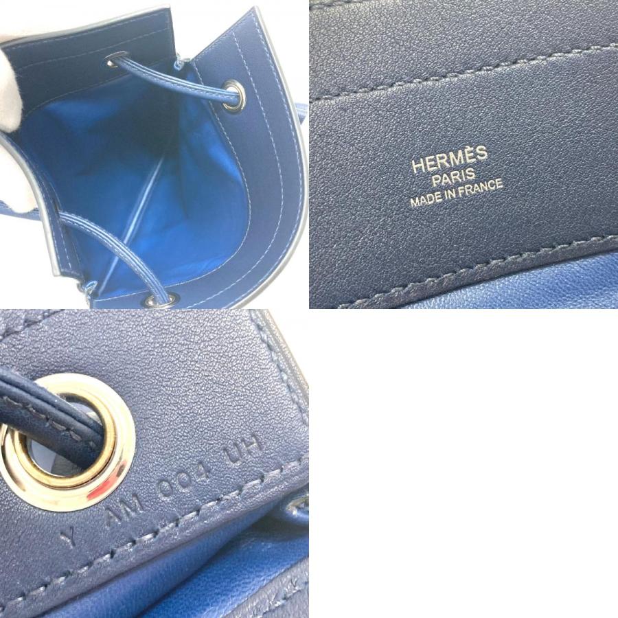 HERMES エルメス アリーヌ ミニ カバン ポシェット 斜め掛け レザー ショルダーバッグ ブルードマルト ブルー レディース【中古】 | HERMES | 09