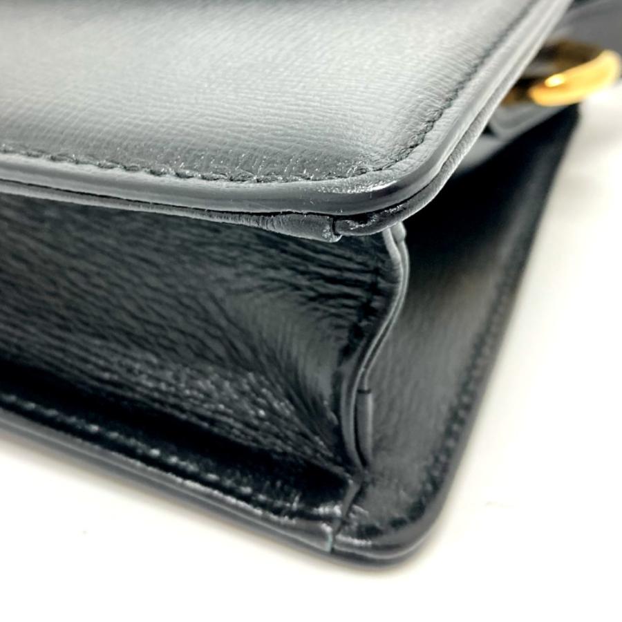 美品 GUCCI グッチ 589474 フラップ カバン 肩掛け 斜め掛け バッグ GGマーモント ショルダーバッグ ブラック レディース【中古】 | GUCCI | 02