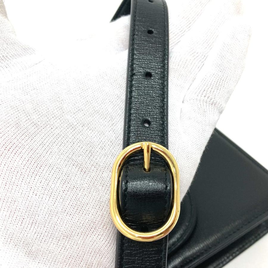 美品 GUCCI グッチ 589474 フラップ カバン 肩掛け 斜め掛け バッグ GGマーモント ショルダーバッグ ブラック レディース【中古】 | GUCCI | 04