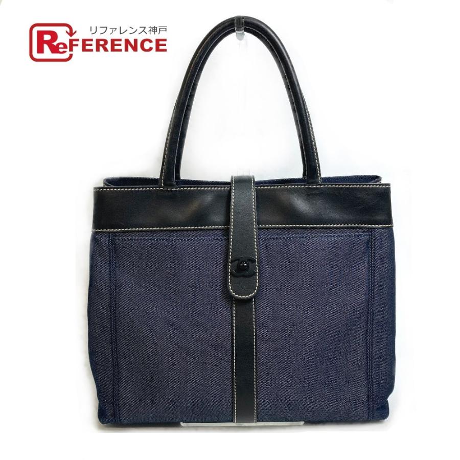 CHANEL（シャネル） CC ココマーク デニム トートバッグ レザー