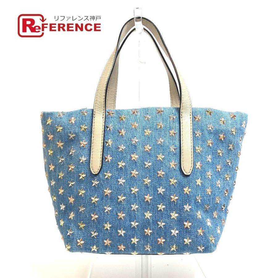 Jimmy Choo ジミーチュウ デニム ショルダーバッグ 2way スタッズ-