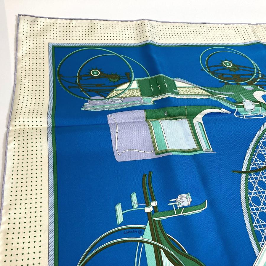 HERMES（エルメス） 美品 馬車 カレ90 LA PERRIERE スカーフ ブルー