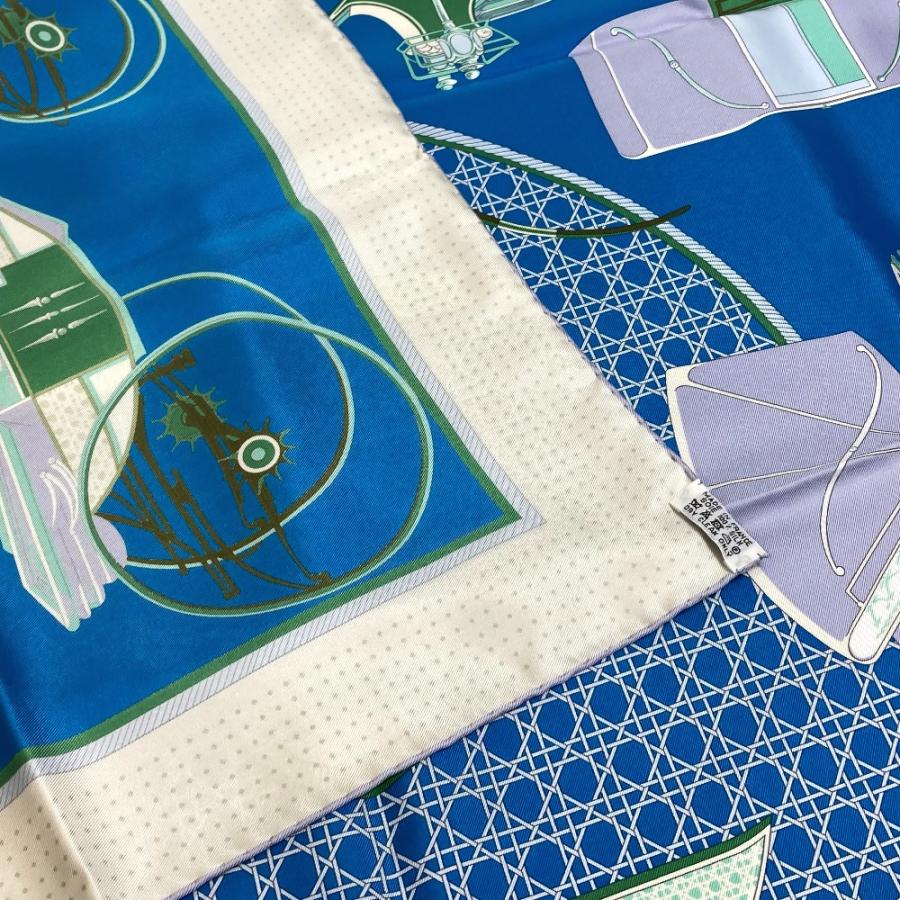 HERMES（エルメス） 美品 馬車 カレ90 LA PERRIERE スカーフ ブルー