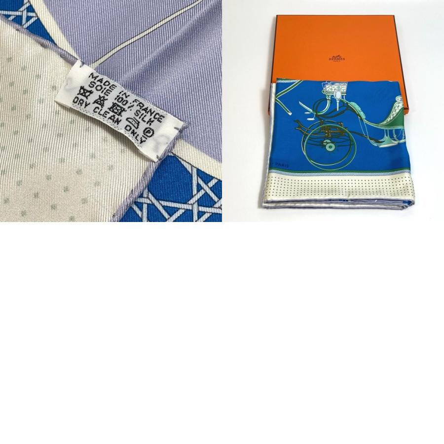 HERMES（エルメス） 美品 馬車 カレ90 LA PERRIERE スカーフ ブルー