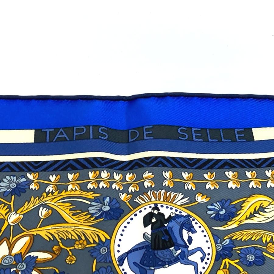 HERMES エルメス Tapis de Selle タピ ドゥ セル 植物柄 カレ90