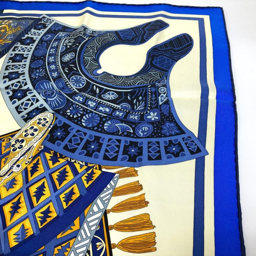 HERMES エルメス Tapis de Selle タピ ドゥ セル 植物柄 カレ90