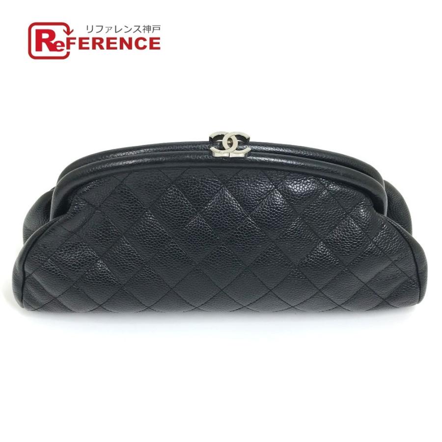 CHANEL シャネル ココマーク マトラッセ がま口ポーチ クラッチバッグ