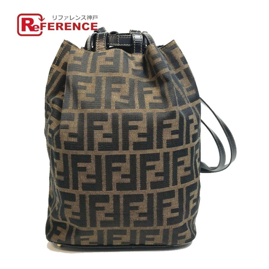 定番入荷 FENDI フェンディ ズッカ 巾着 ショルダーバッグ キャンバス