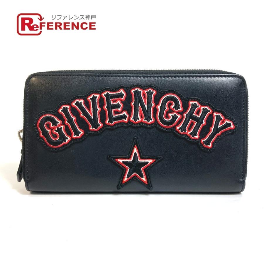 GIVENCHY ジバンシィ ロゴ スター ワッペン ラウンドファスナー 長財布