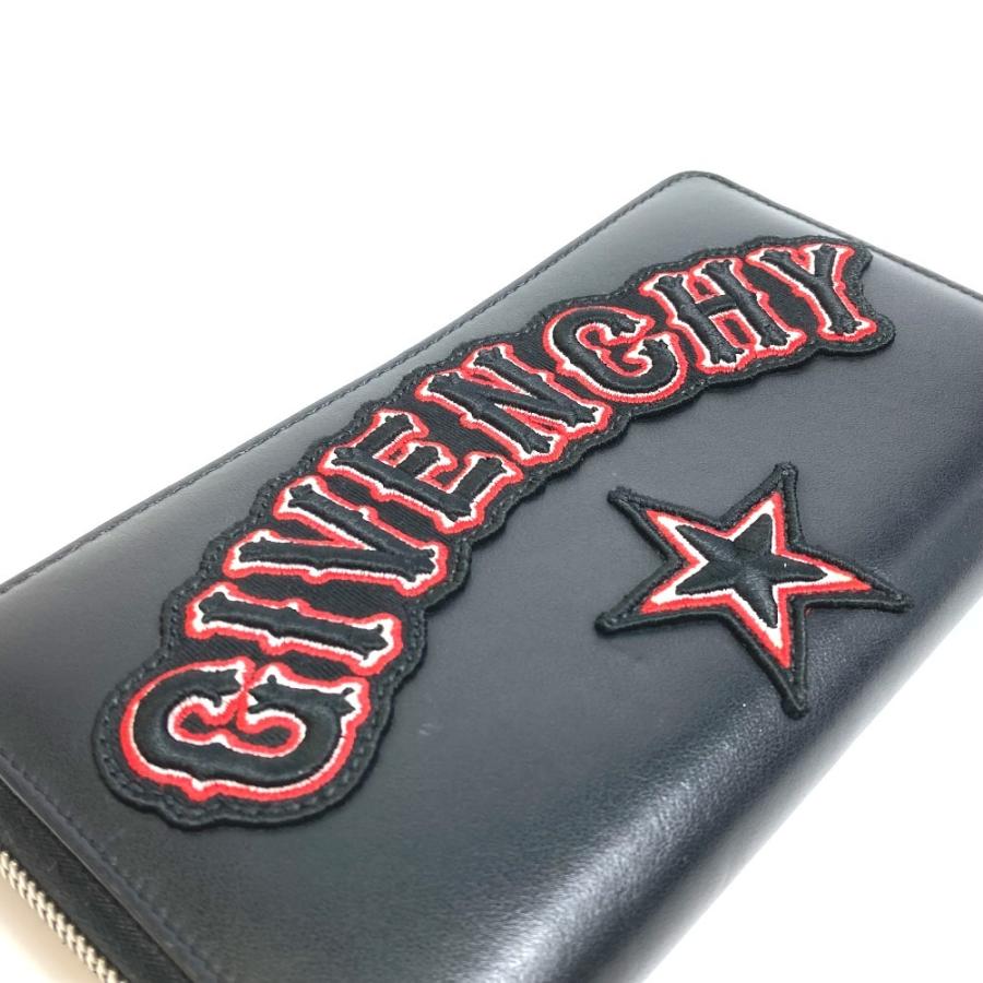 GIVENCHY ジバンシィ ロゴ スター ワッペン ラウンドファスナー 長財布