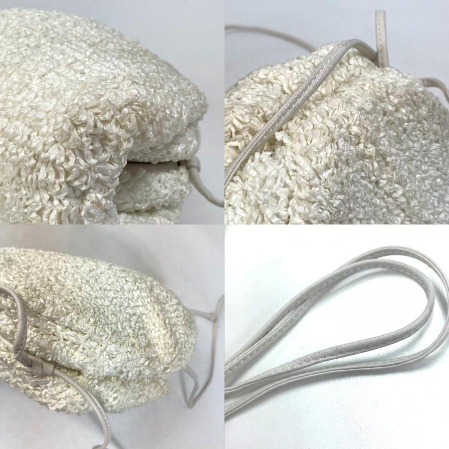 BOTTEGA VENETA ボッテガヴェネタ 585852 がま口 ミニ ザ ポーチ 斜め掛け ポシェット ショルダーバッグ ナイロン/レザー ホワイト【中古】 |  | 08