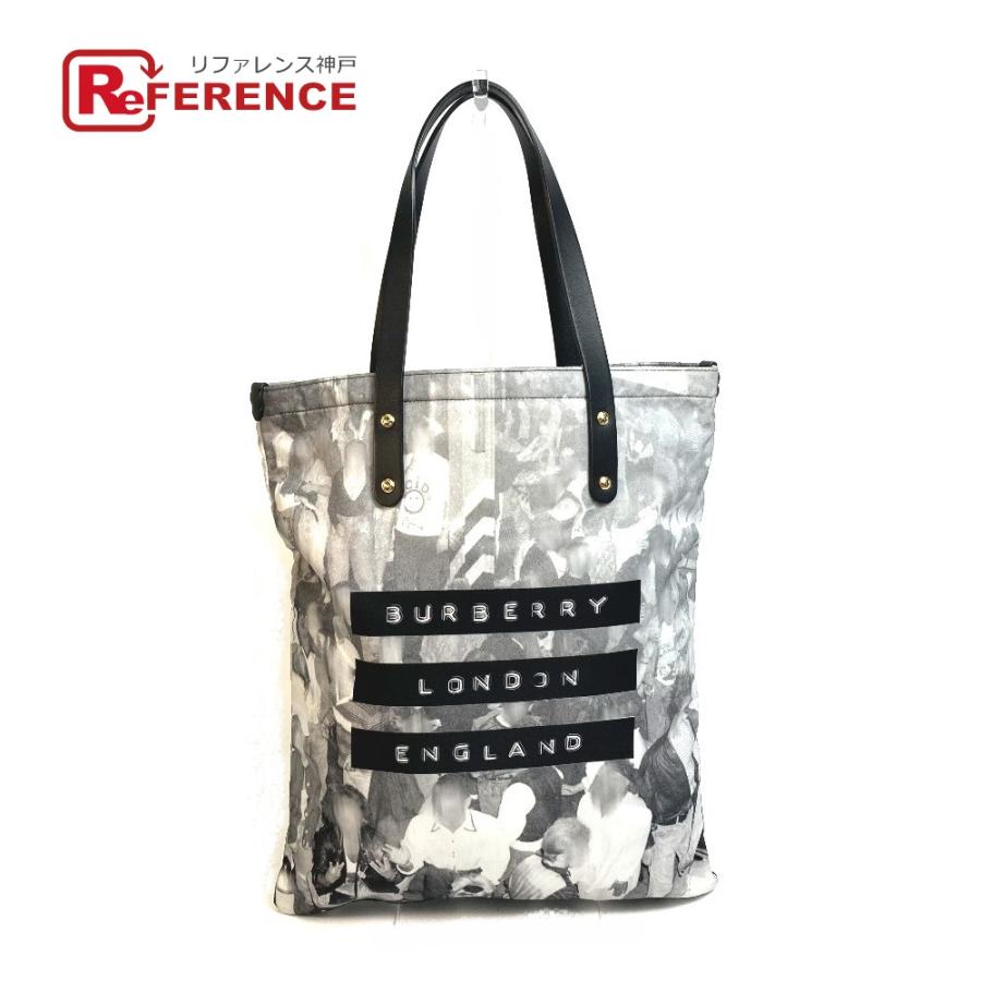 BURBERRY バーバリー 8022364 ロゴ プリント MD FLAT TOTE DYMO ハンドバッグ トートバッグ グレー×ブラック  ユニセックス【中古】美品 :G-220810-28:リファレンス コレクション - 通販 - Yahoo!ショッピング