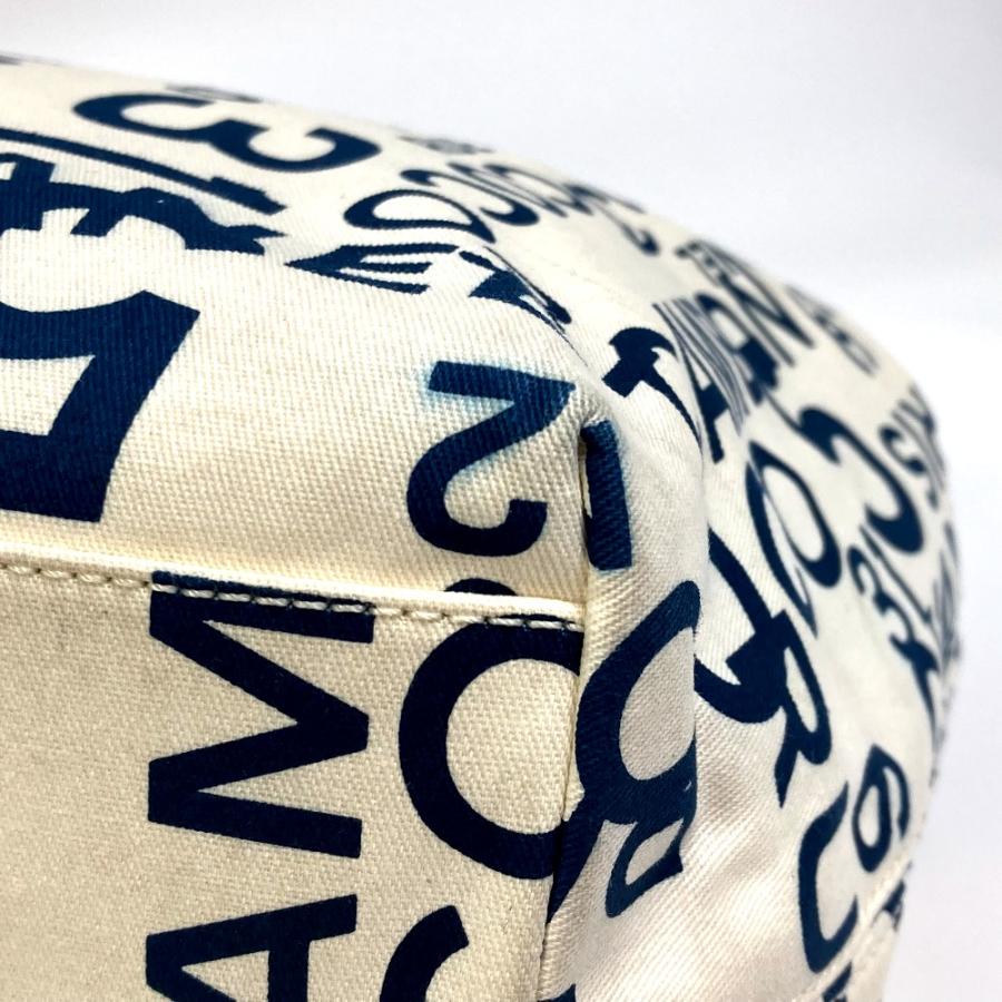 CHANEL シャネル バイシー CCココマーク クリアチェーン 肩掛け トートバッグ キャンバス ホワイト×ネイビー【中古】 | CHANEL | 04