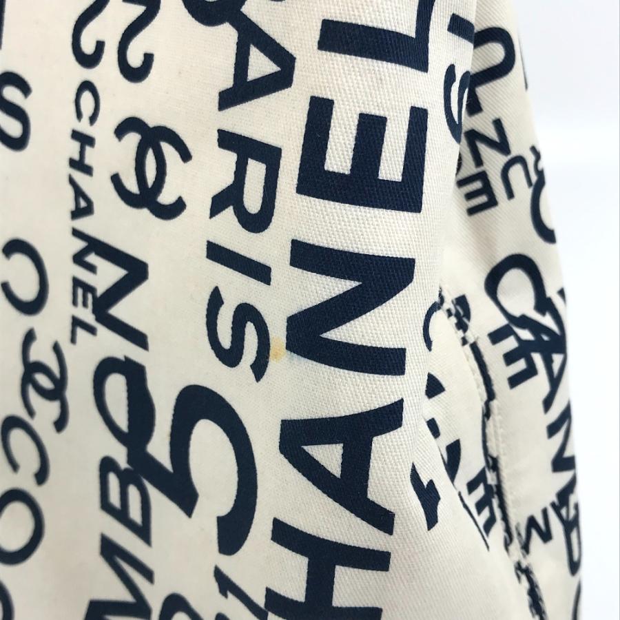 CHANEL シャネル バイシー CCココマーク クリアチェーン 肩掛け トートバッグ キャンバス ホワイト×ネイビー【中古】 | CHANEL | 05