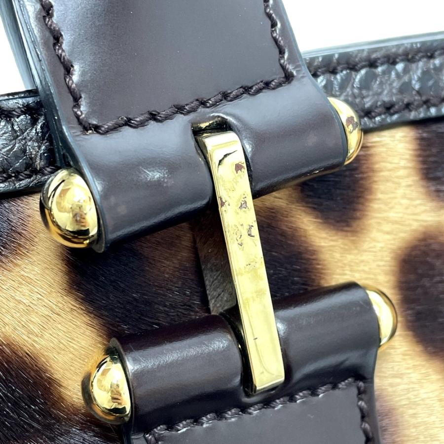 DOLCE&GABBANA ドルチェアンドガッバーナ レオパード MISS MARY 2WAY ショルダーバッグ ハンドバッグ ハラコ/レザー ブラウン【中古】 |  | 04