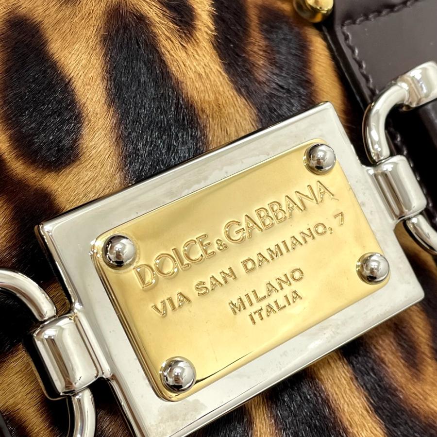 DOLCE&GABBANA ドルチェアンドガッバーナ レオパード MISS MARY 2WAY ショルダーバッグ ハンドバッグ ハラコ/レザー ブラウン【中古】 |  | 05