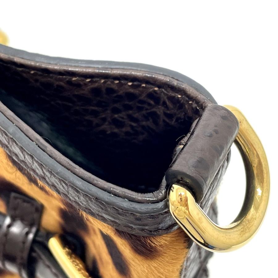 DOLCE&GABBANA ドルチェアンドガッバーナ レオパード MISS MARY 2WAY ショルダーバッグ ハンドバッグ ハラコ/レザー ブラウン【中古】 |  | 07