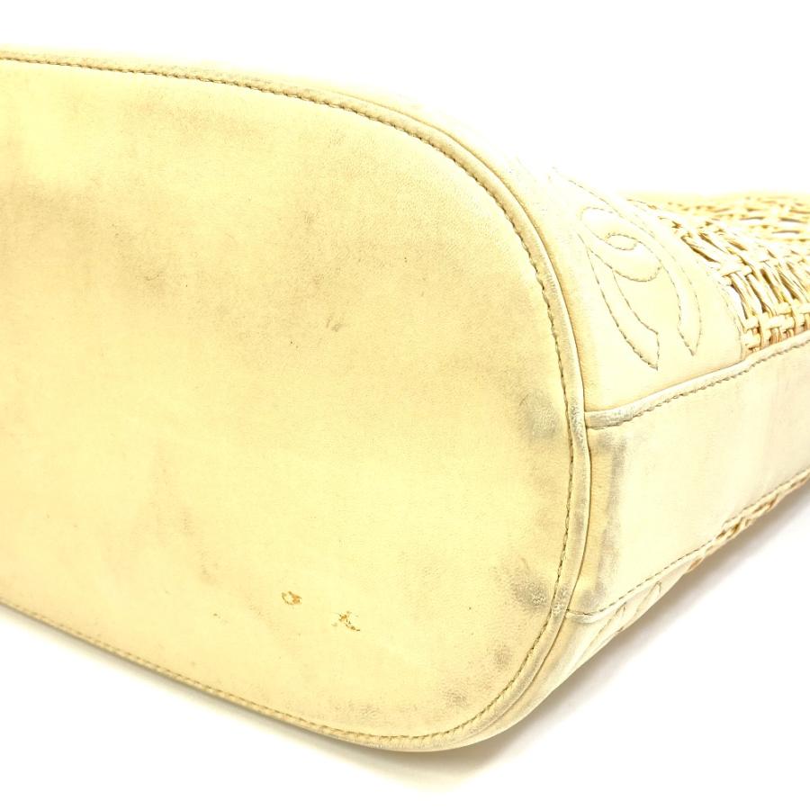 CHANEL シャネル CC ココマーク 籠 カゴ バッグ インナーポーチ ハンドバッグ ストロー/レザー ベージュ レディース【中古】 | CHANEL | 03