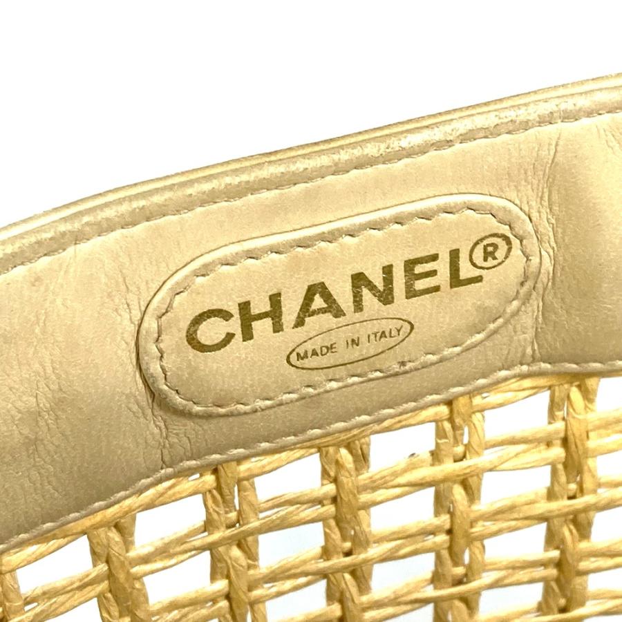 CHANEL シャネル CC ココマーク 籠 カゴ バッグ インナーポーチ ハンドバッグ ストロー/レザー ベージュ レディース【中古】 | CHANEL | 07