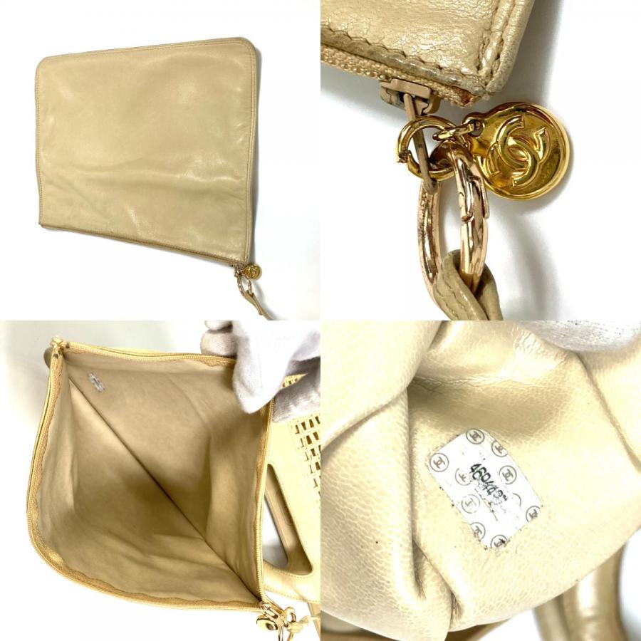 CHANEL シャネル CC ココマーク 籠 カゴ バッグ インナーポーチ ハンドバッグ ストロー/レザー ベージュ レディース【中古】 | CHANEL | 09