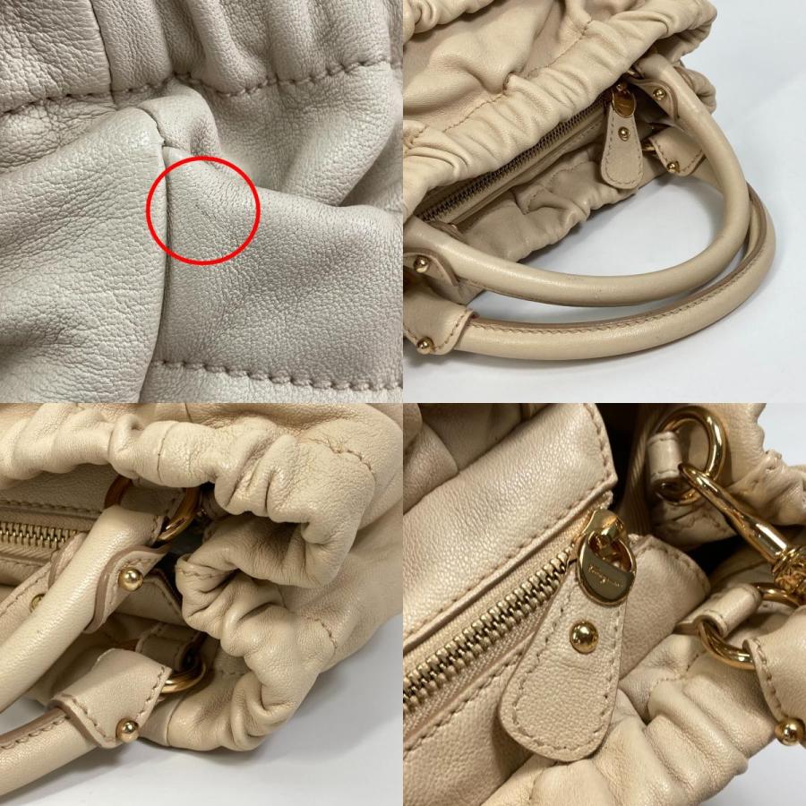 Salvatore Ferragamo サルヴァトーレフェラガモ ヴァラ ジョーゼット 2WAY ショルダーバッグ ハンドバッグ レザー ライトベージュ【中古】 |  | 08