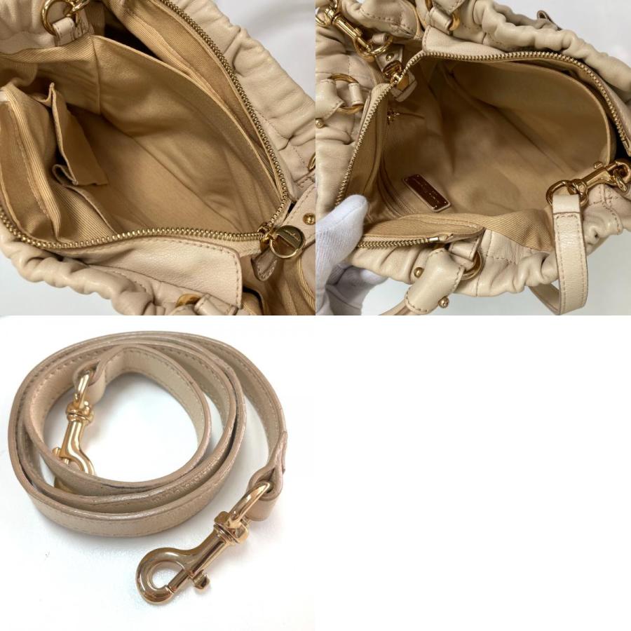 Salvatore Ferragamo サルヴァトーレフェラガモ ヴァラ ジョーゼット 2WAY ショルダーバッグ ハンドバッグ レザー ライトベージュ【中古】 |  | 09