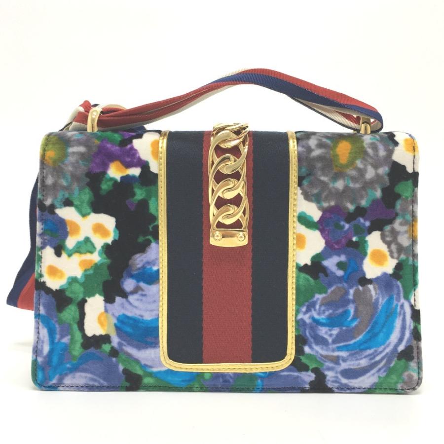 GUCCI グッチ 421882 花柄 シルヴィ スモール リボン ショルダーバッグ