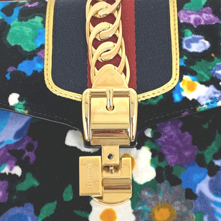 GUCCI グッチ 421882 花柄 シルヴィ スモール リボン ショルダーバッグ 