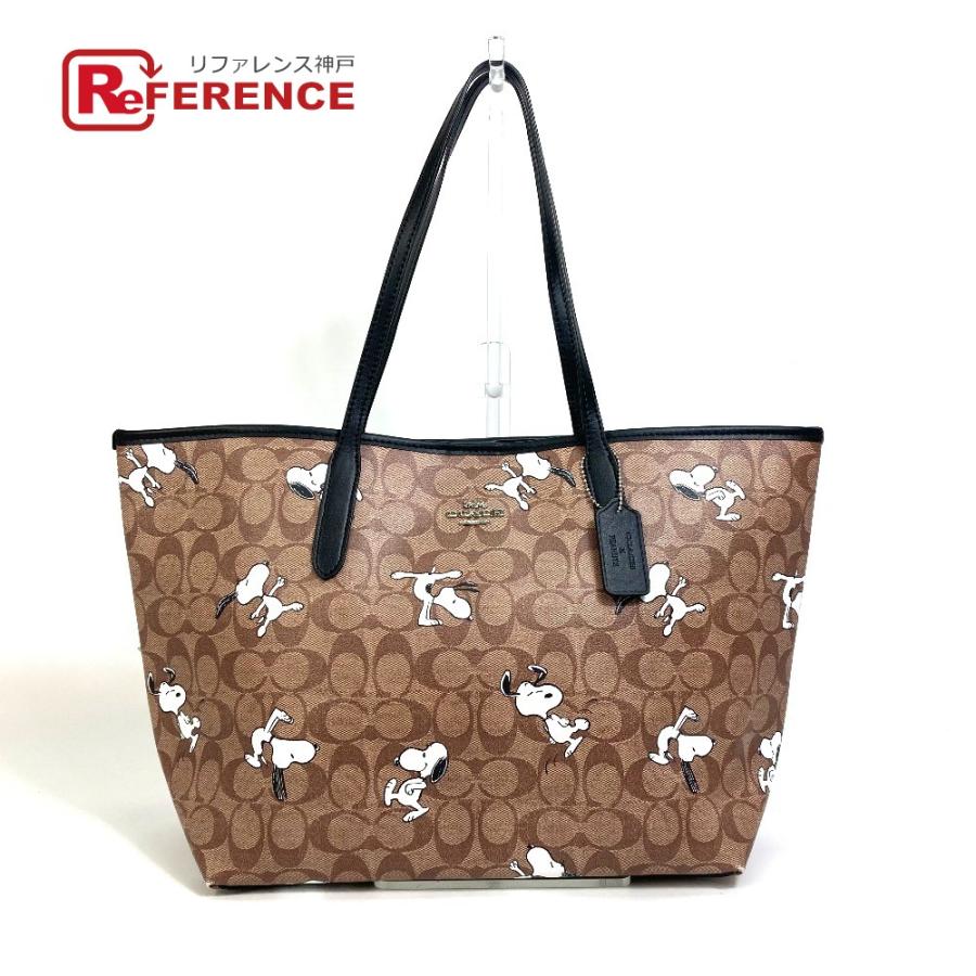 COACH コーチ 6160 シグネチャー スヌーピー トートバッグ PVC/レザー