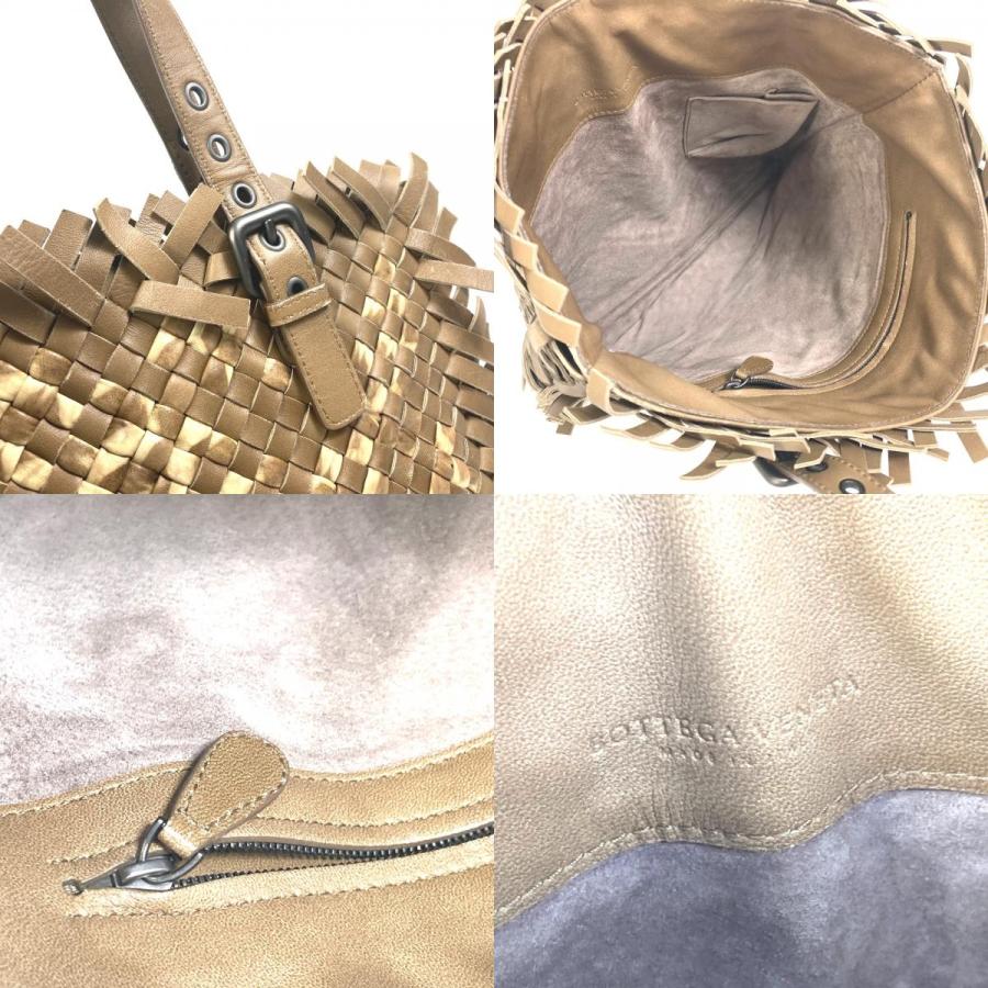 BOTTEGA VENETA ボッテガヴェネタ 239898 イントレチャート トートバッグ レザー ベージュ メンズ.【中古】 |  | 09