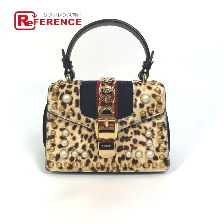GUCCI グッチ 470270 レオパード ヒョウ柄 シルヴィ 2WAY ショルダーバッグ 斜め掛け ハンドバッグ ハラコ/レザー【中古】  :G-221010-31:リファレンス コレクション - 通販 - Yahoo!ショッピング