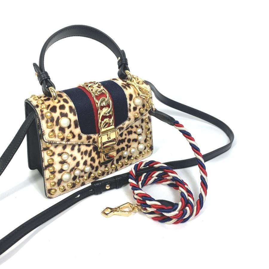 GUCCI グッチ 470270 レオパード ヒョウ柄 シルヴィ 2WAY