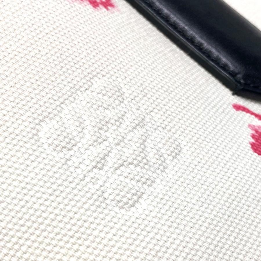 LOEWE ロエベ 花柄 フラワー ショルダーバッグ トートバッグ キャンバス/レザー ホワイト レディース【中古】 | LOEWE | 03